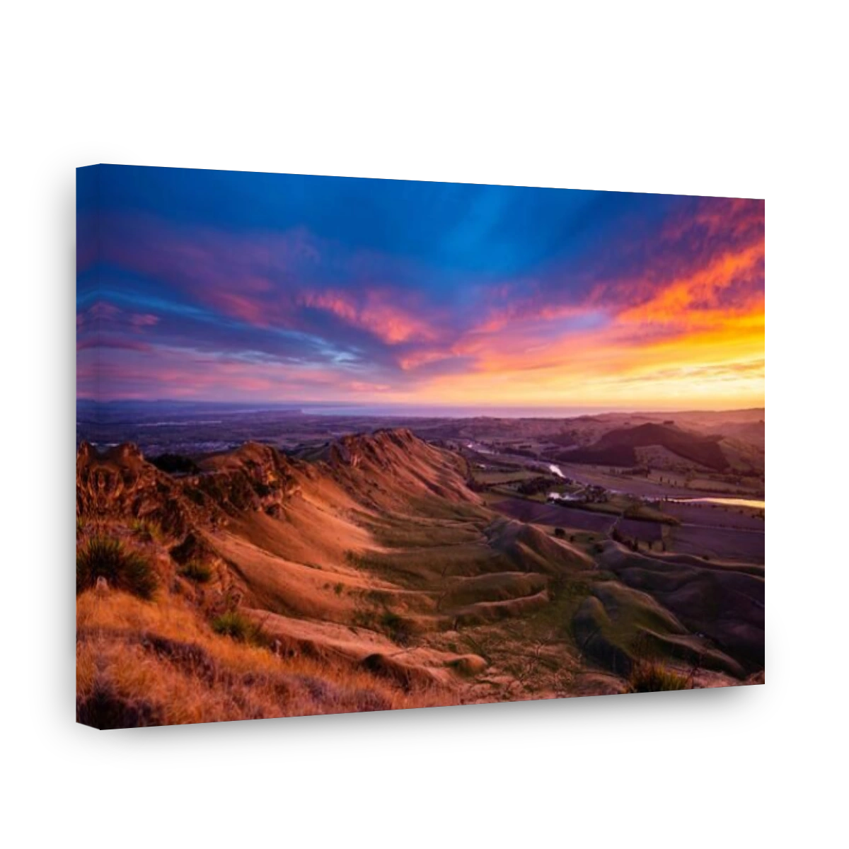 Colorful sunrise view from Te Mata Peak, Hawke's Bay, New Zealand