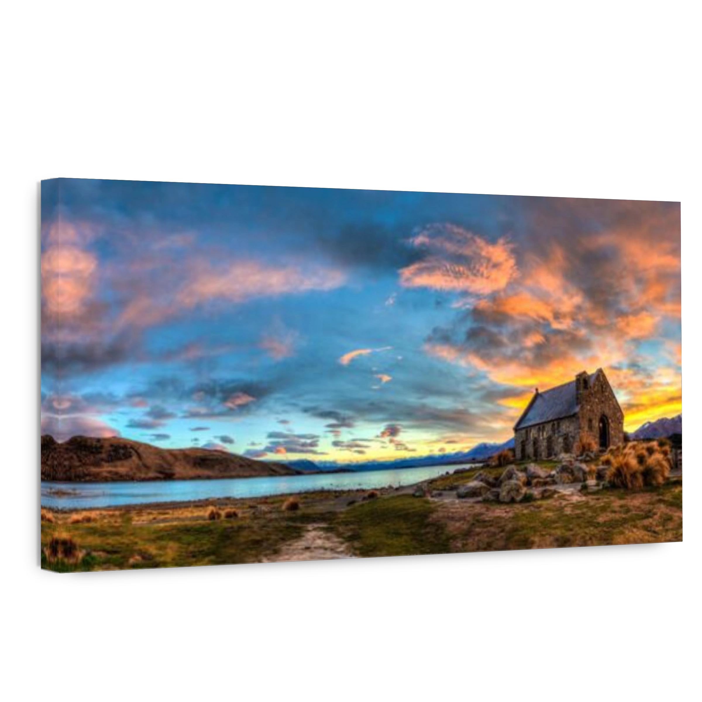 Sunrise at the Church of The Good Shepard near Lake Tekapo in New Zealand