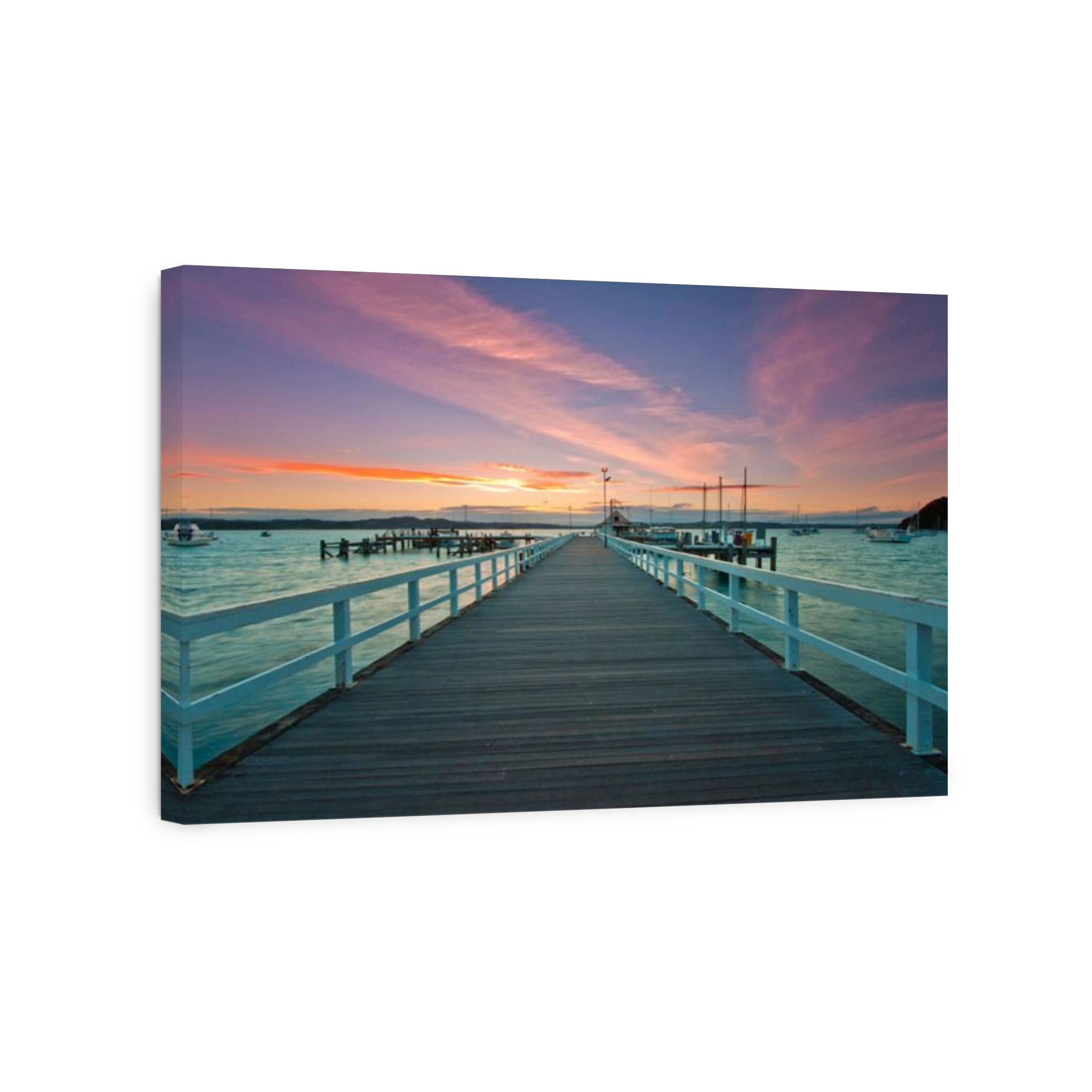 View of wharf at Russell, Bay of Islands, New Zealand at dusk