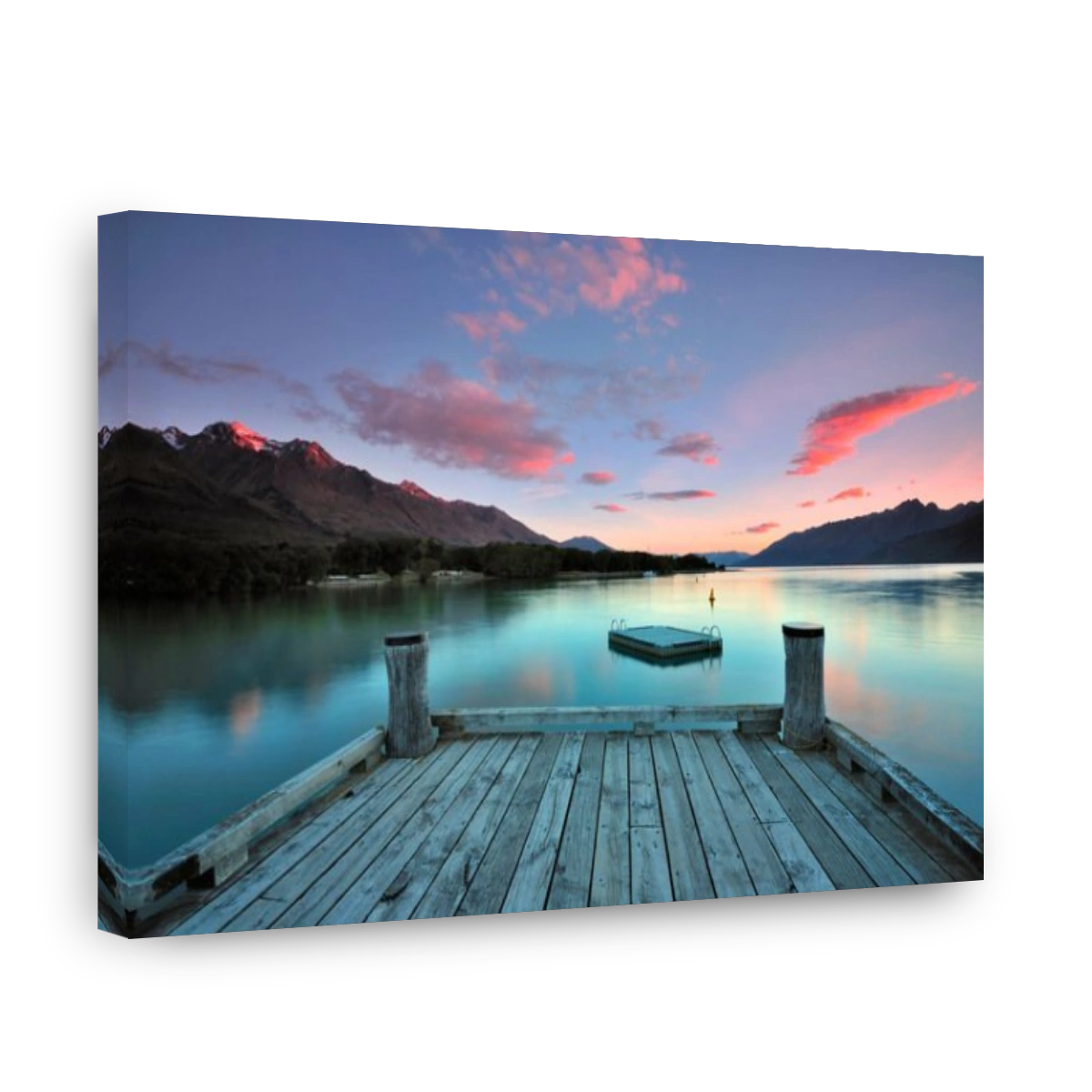View of Lake Wakatipu from Glenorchy at dusk