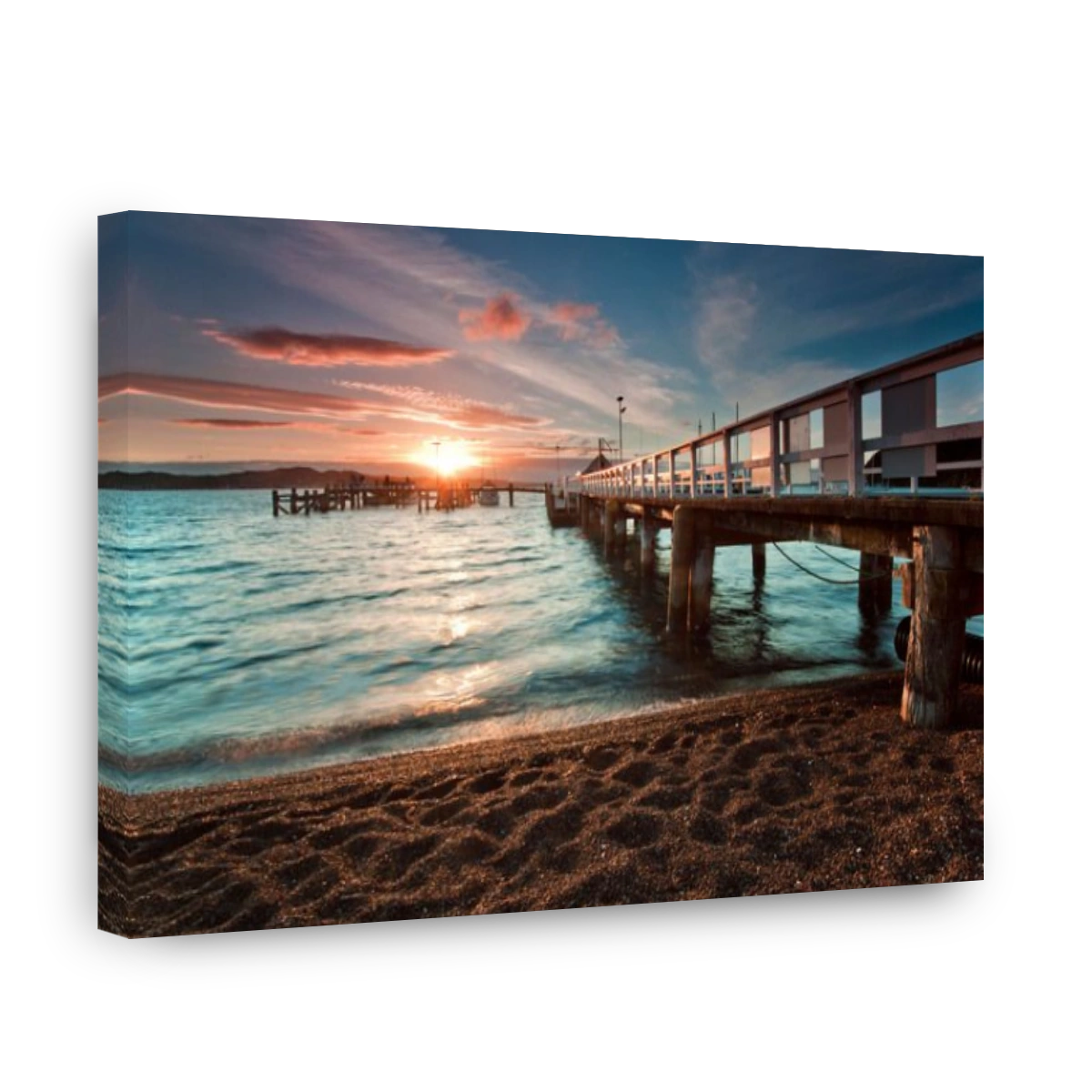 Beautiful sunset seen from Russell, Bay of Islands, New Zealand