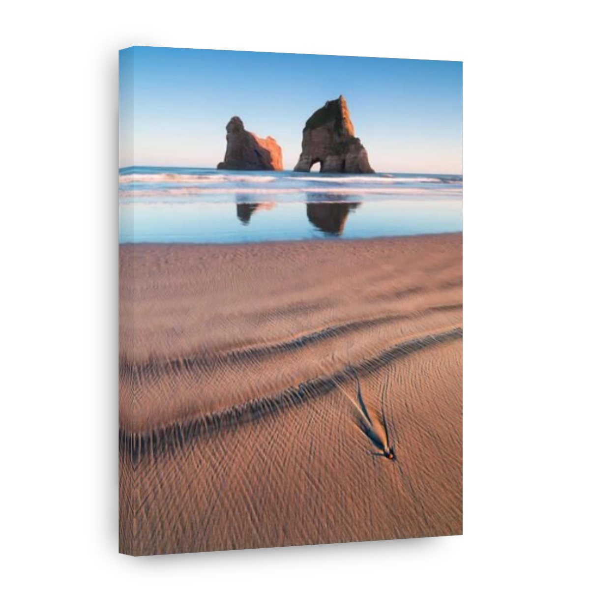 Rocky Islands, sand dunes, Wharariki Beach, Golden Bay, Nelson District, Southland, New Zealand Romantic landscape background  Sea stacks on Wharariki
