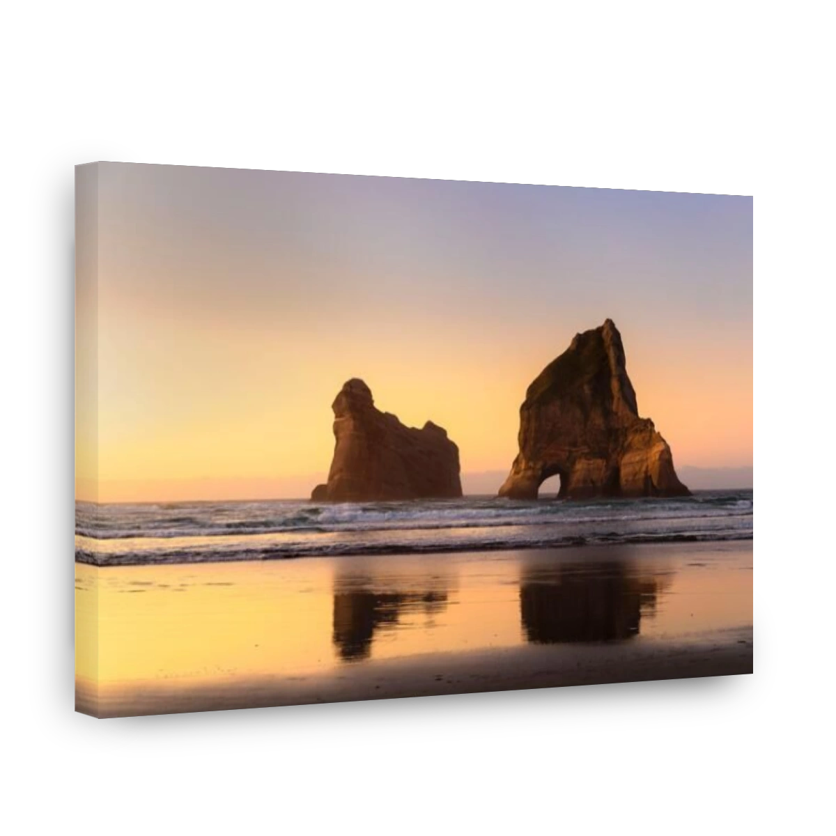Wharariki Beach at sunset, Golden Bay, Tasman, South Island, New Zealand, Pacific