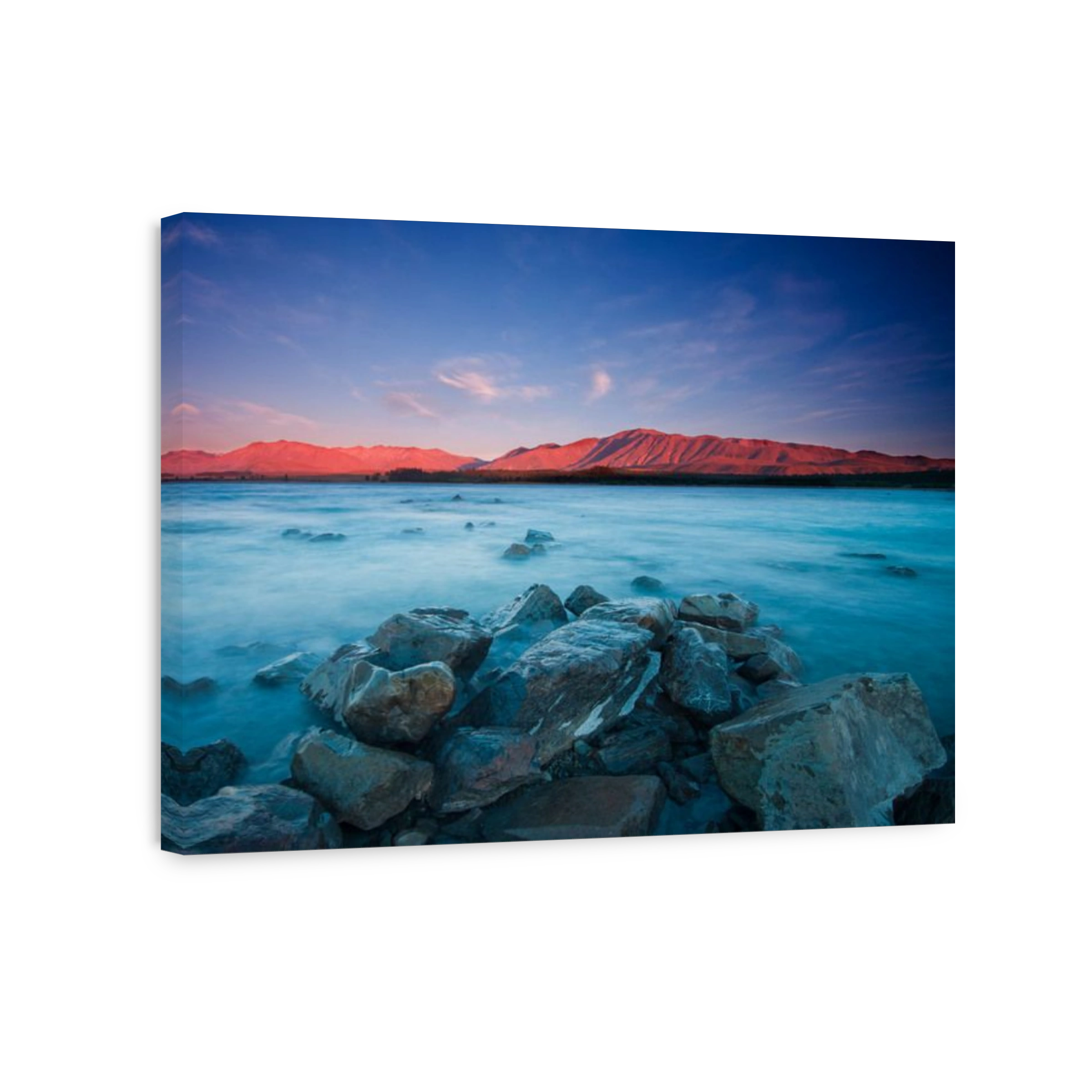 View of Lake Tekapo during late evening.