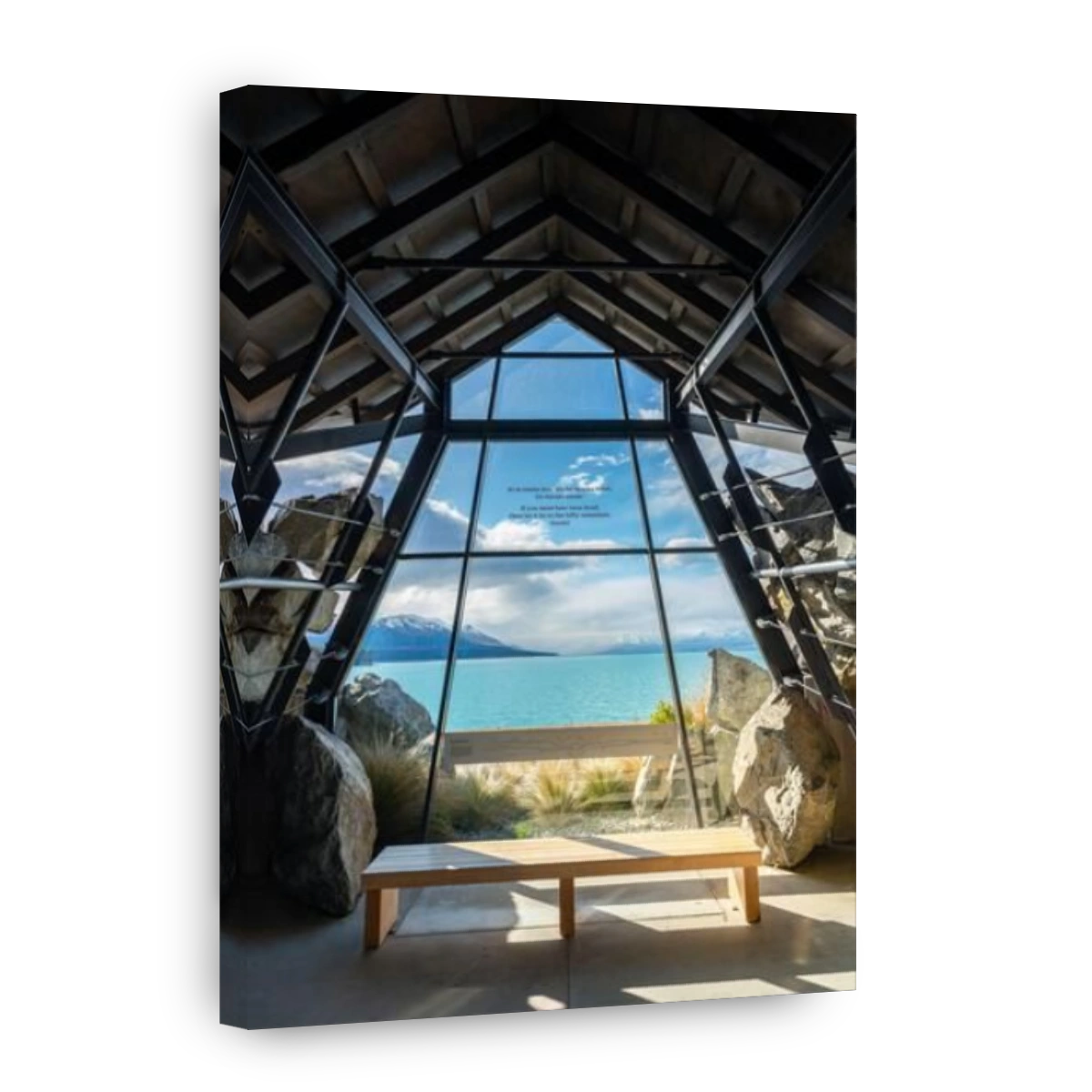 Punatahu Visitor Center at Lake Pukaki. The center overlook the lake and Mount Cook can be seen during good weather.