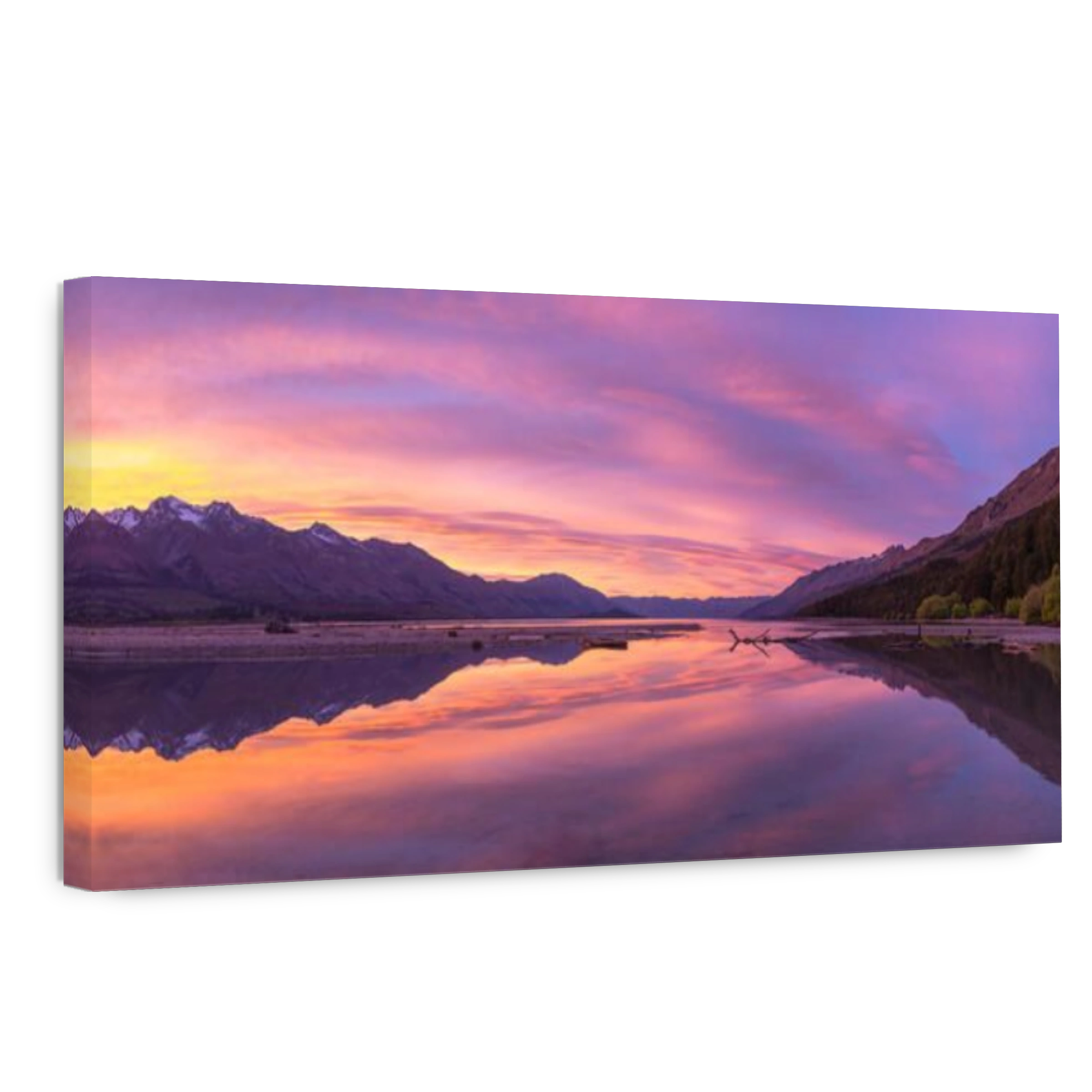 Mountains with lake Wakatipu at sunrise, Glenorchy near Queenstown, Otago Region, Southland, New Zealand