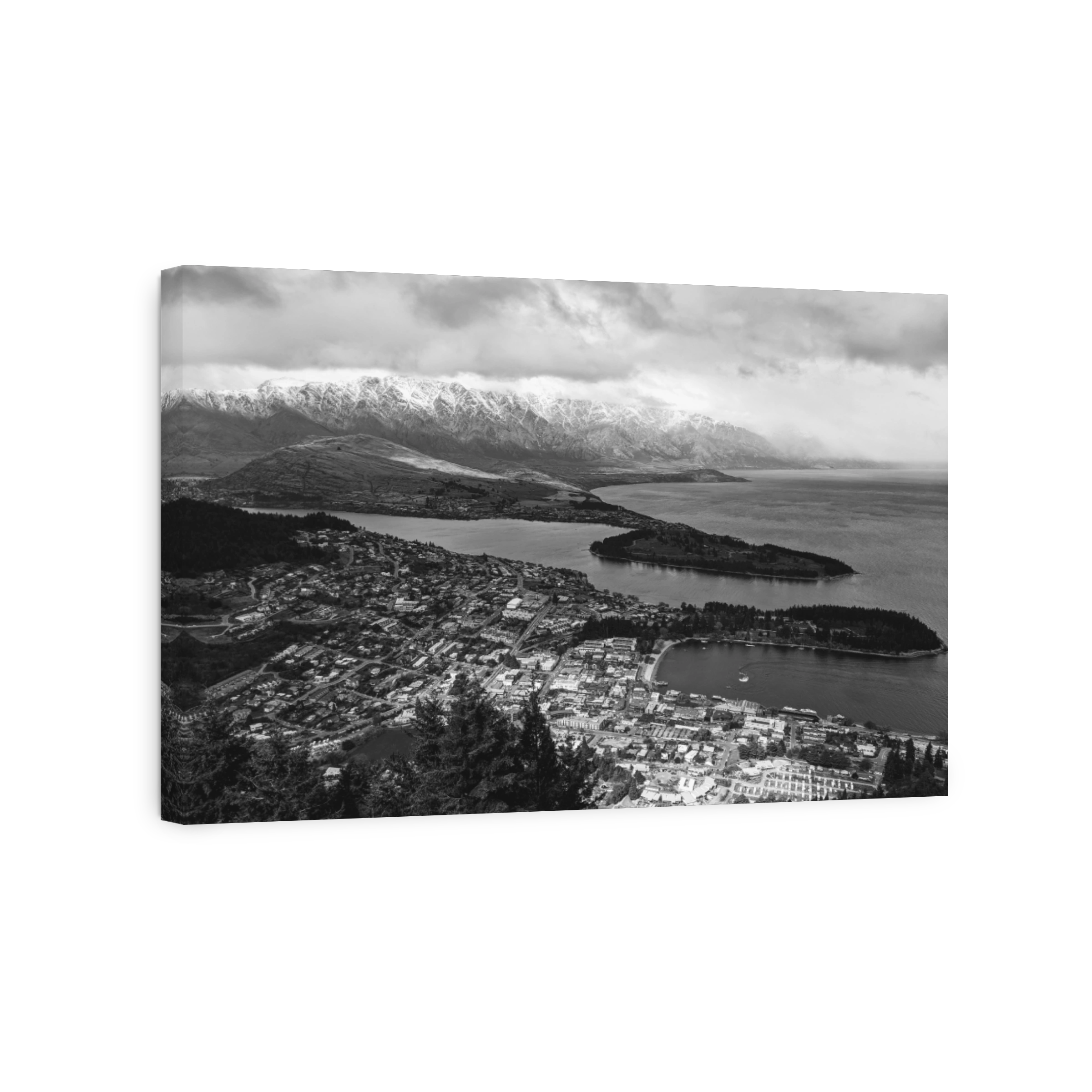 Dramatic aerial view of Queenstown, New Zealand