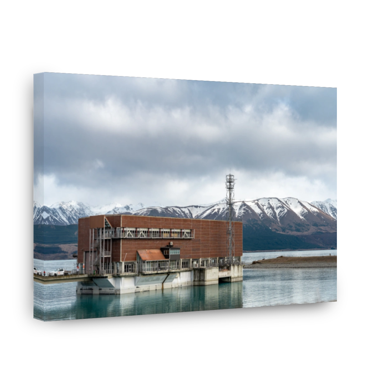 Dramatic hydroelectric power station on Lake Pukaki