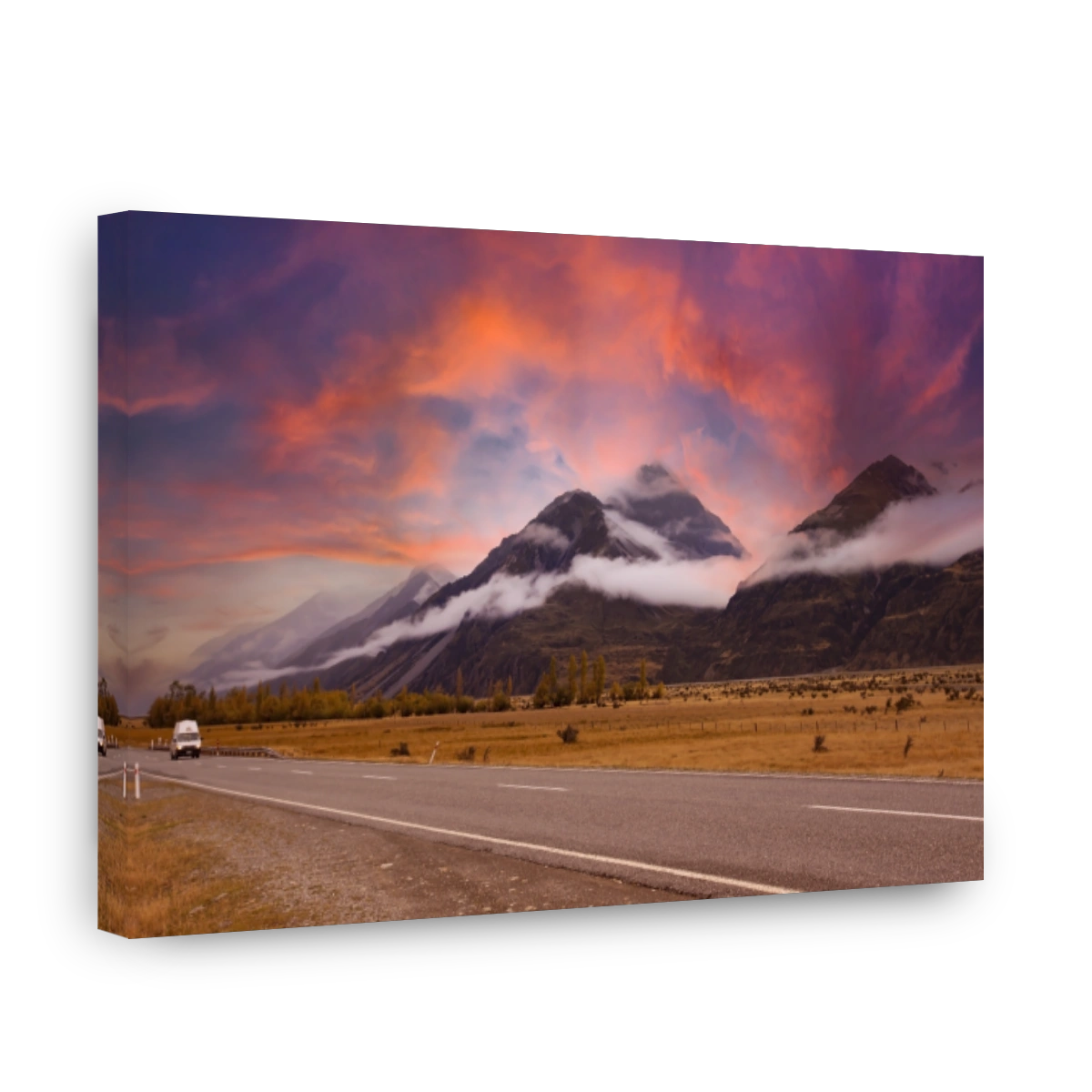 Dramatic Mountain Landscape at Sunset