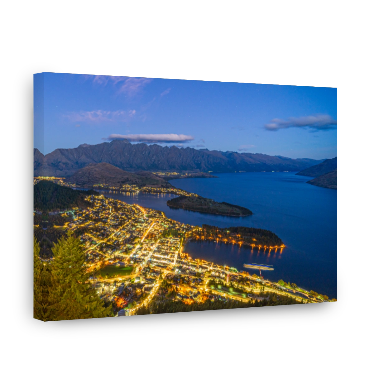 Serene Queenstown Cityscape at Dusk