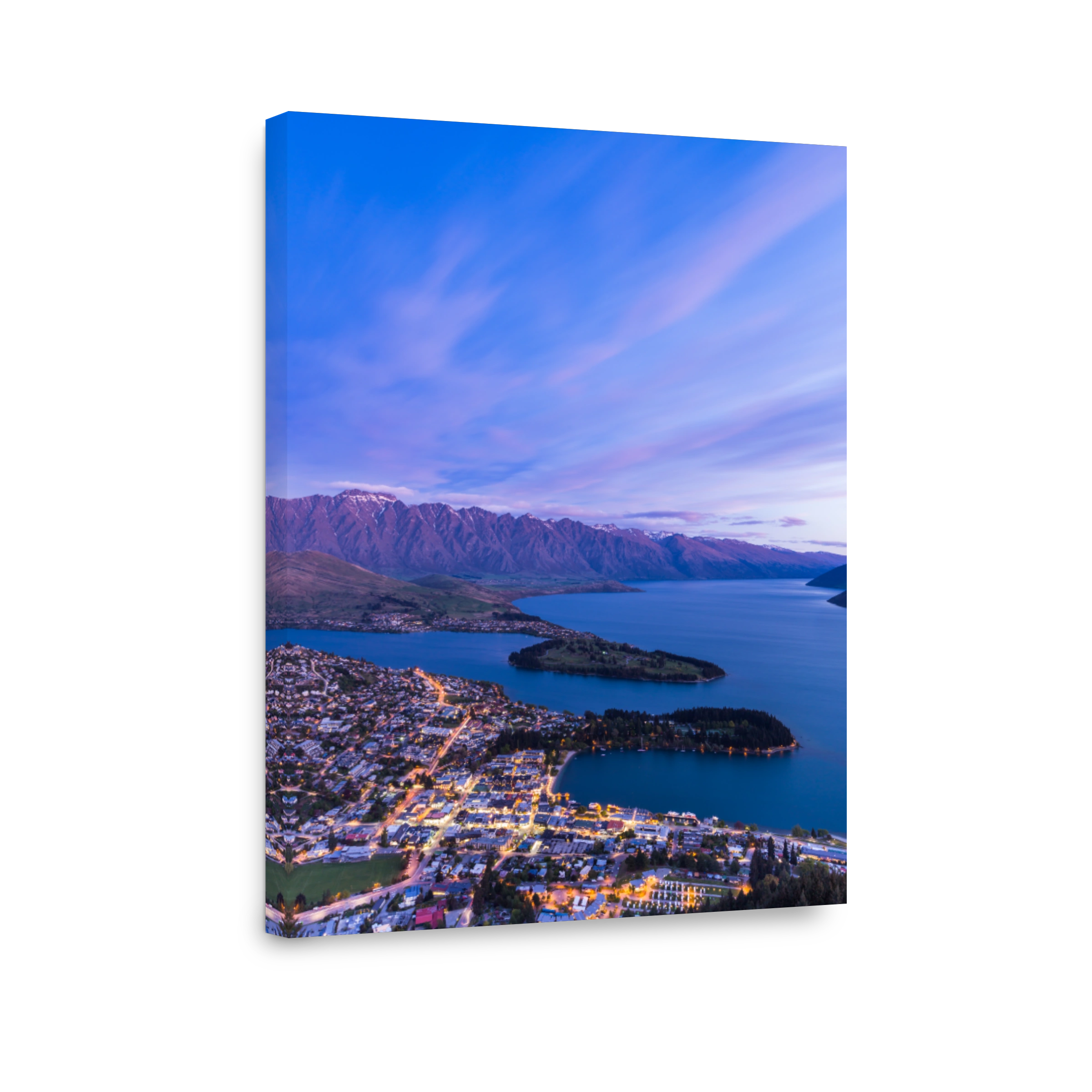 Serene Queenstown Aerial View at Twilight