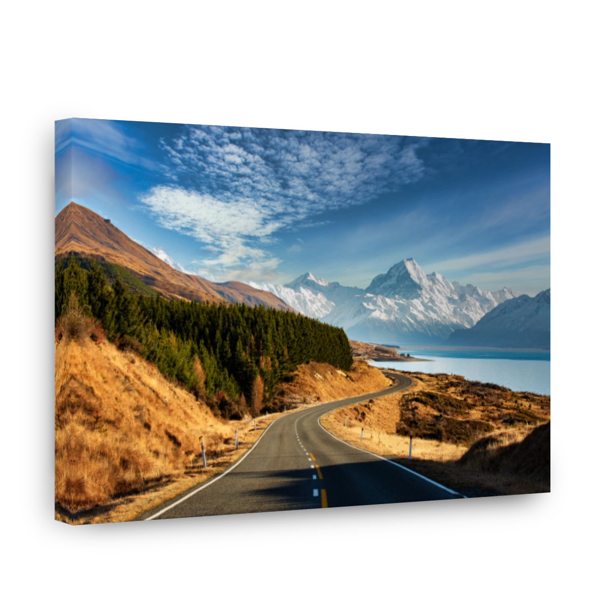 Serene Mountain Road Leading to Mount Cook
