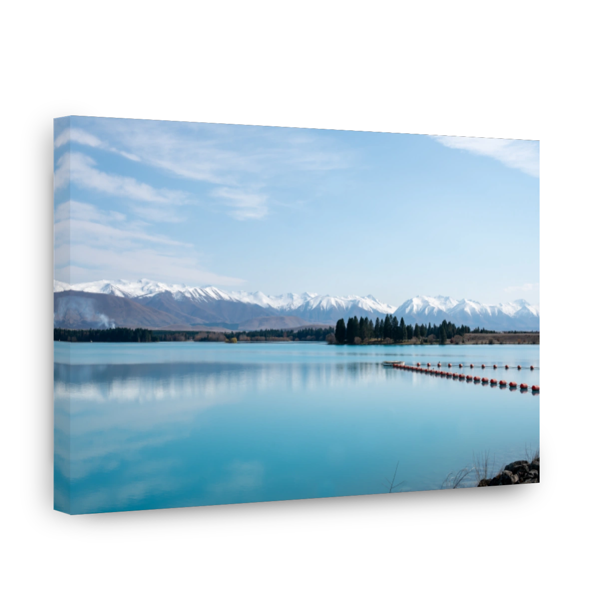 Tranquil Lake Pukaki with Snow Capped Mountains