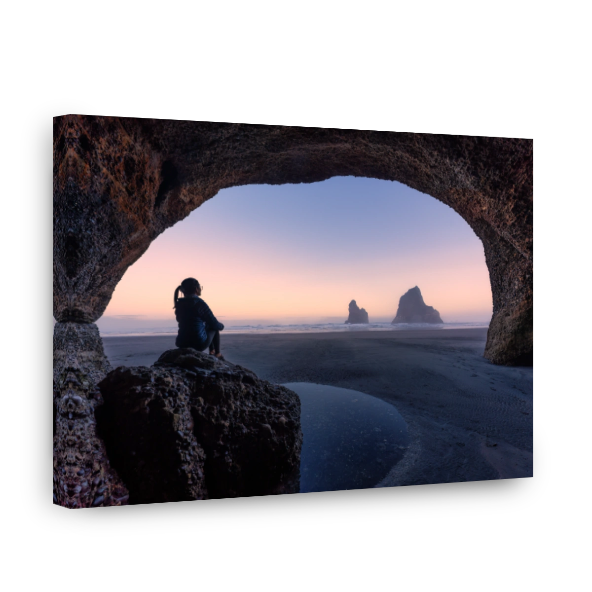 Woman at Wharariki Beach Archway Islands