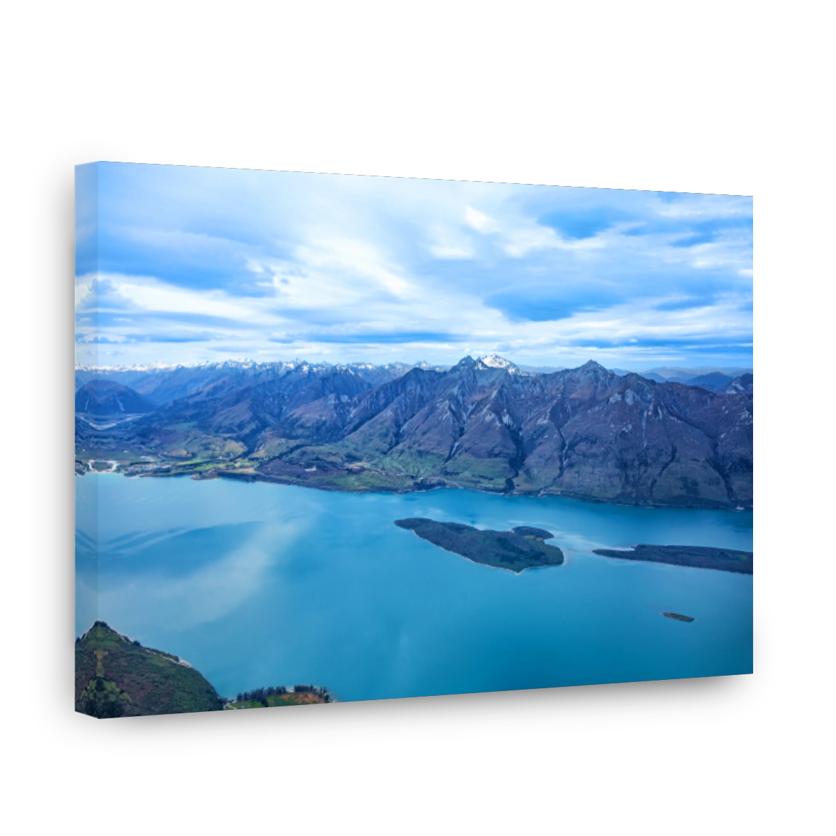 Serene Lake Wakatipu and Mountain Range in New Zealand