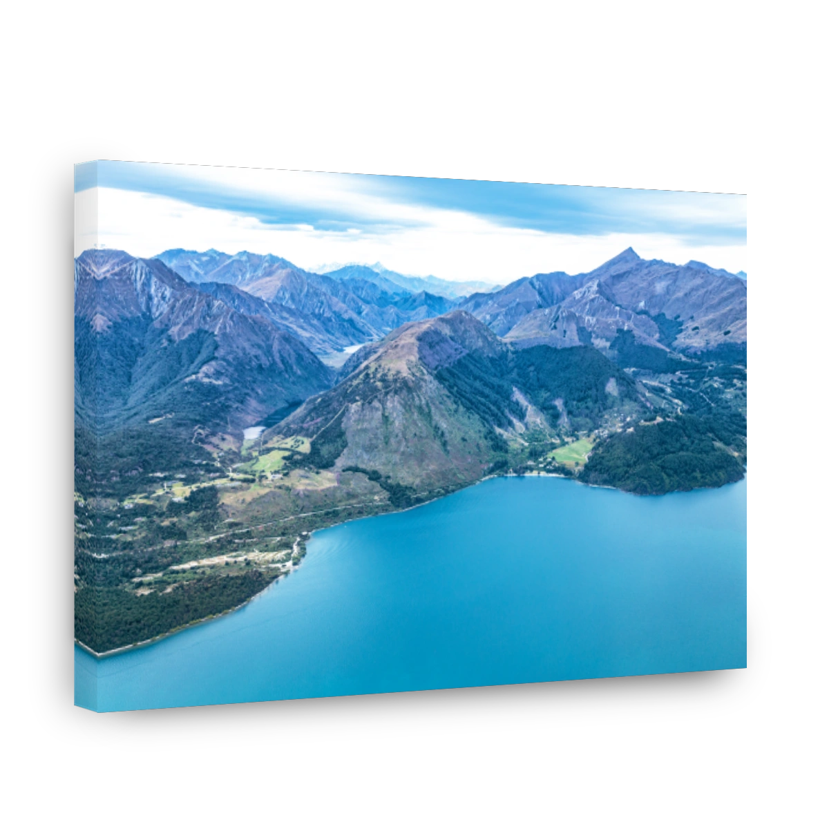 Serene Lake Wakatipu and Mountain Range in New Zealand