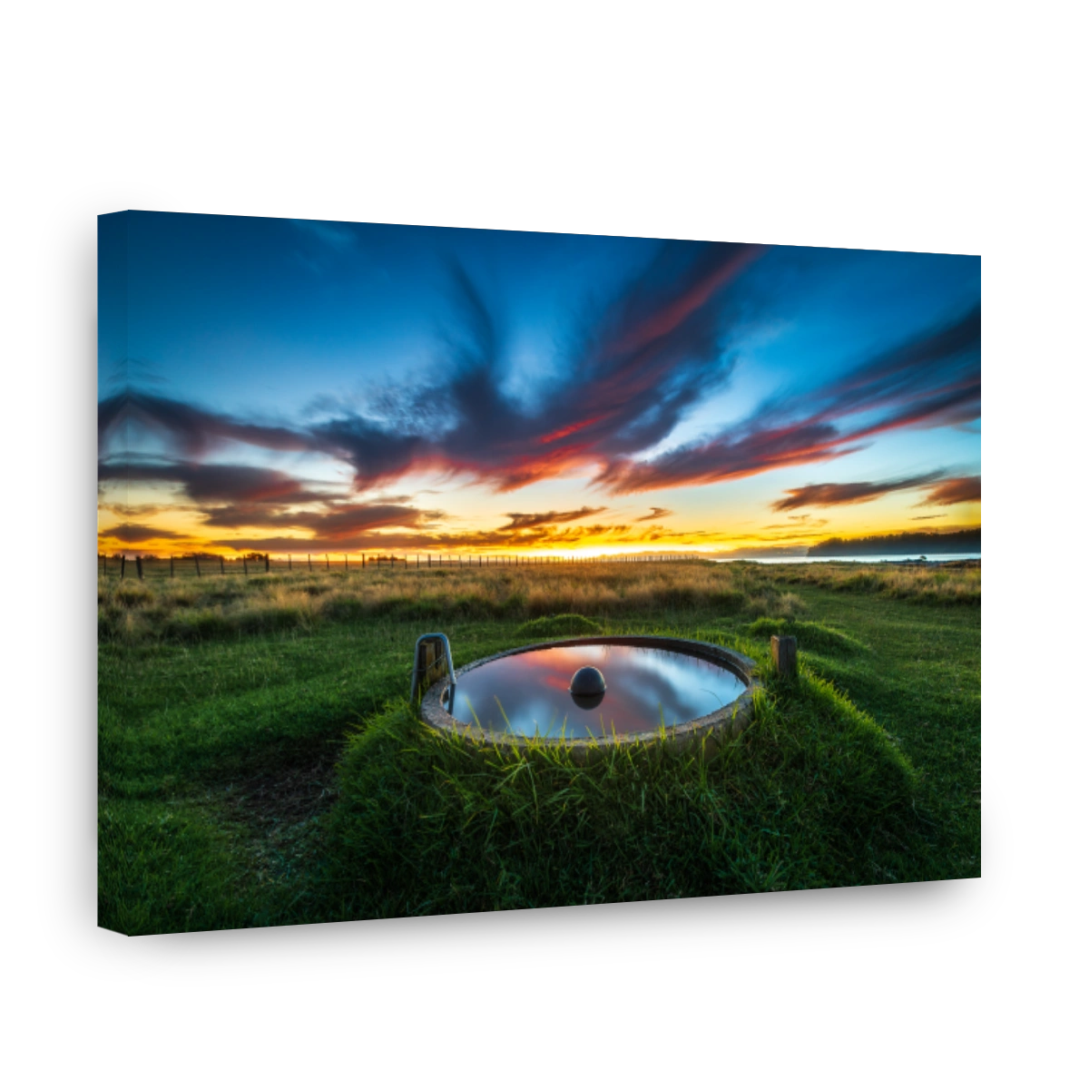 Dramatic Sunset Over Ambury Farm Water Trough