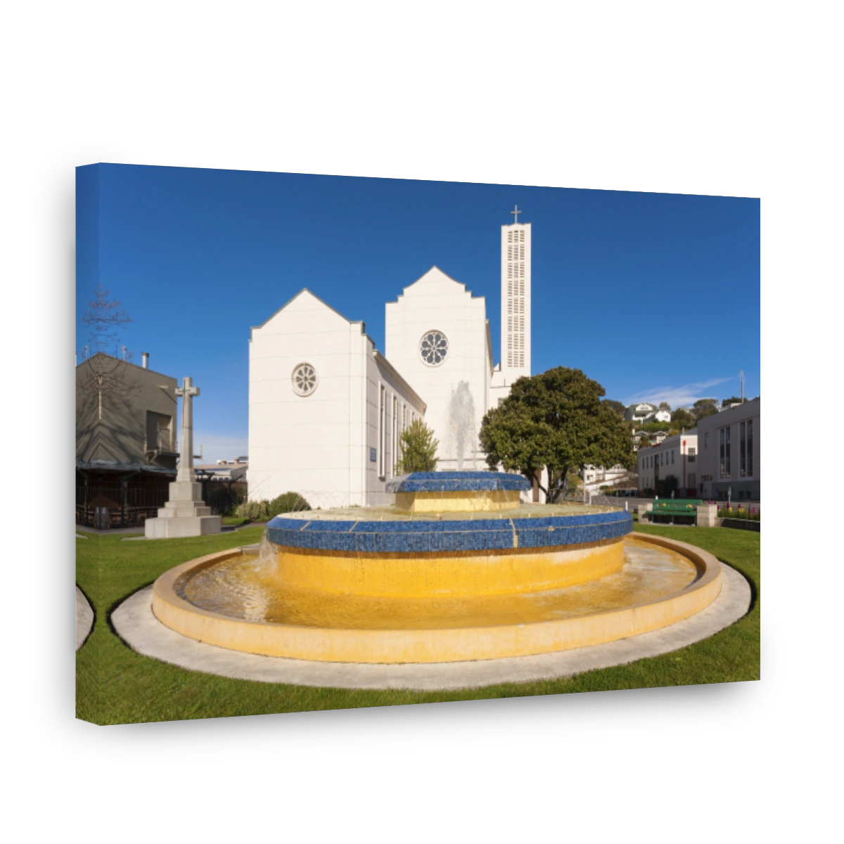 Cathedral and Fountain in Napier, New Zealand