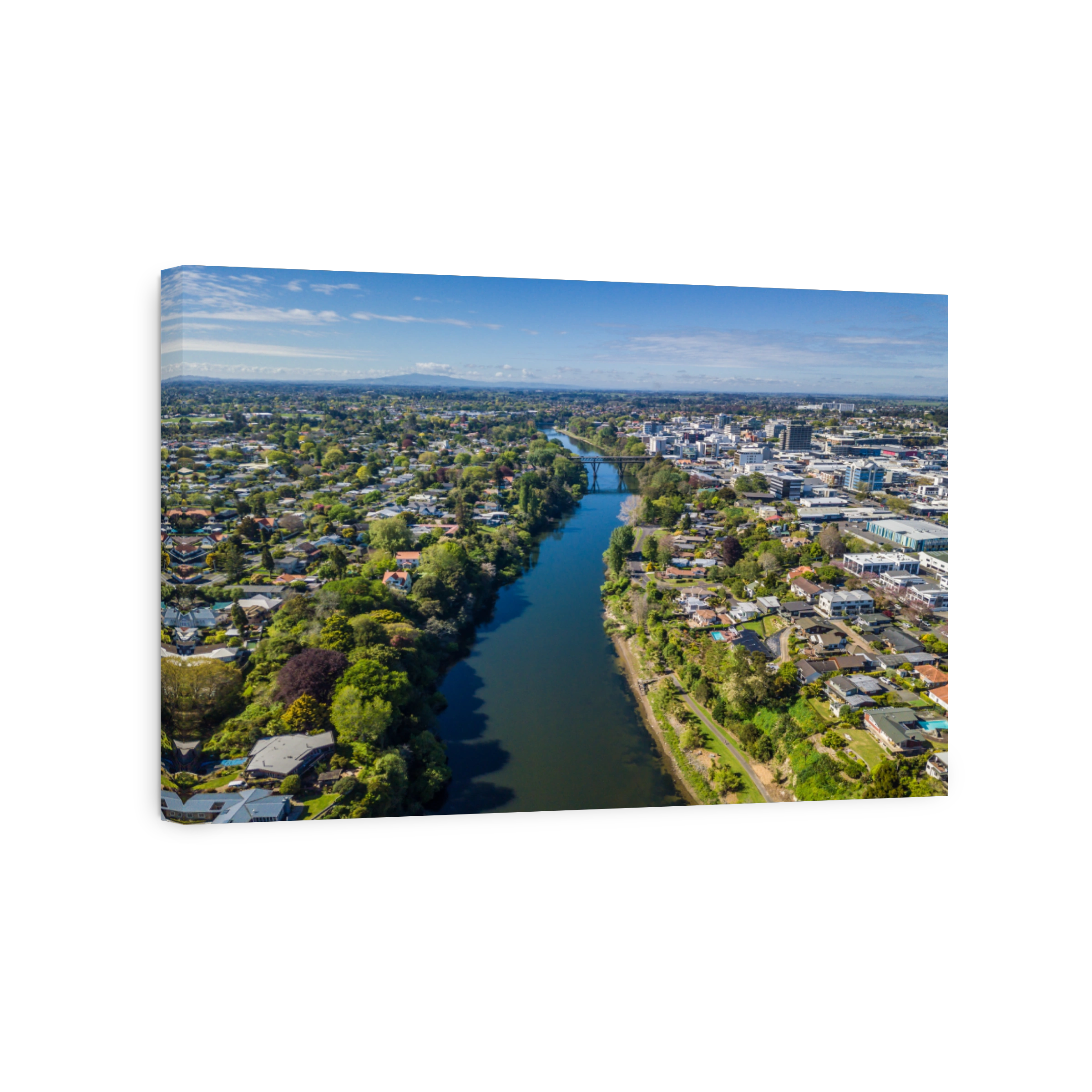 Aerial View of Hamilton City and Waikato River