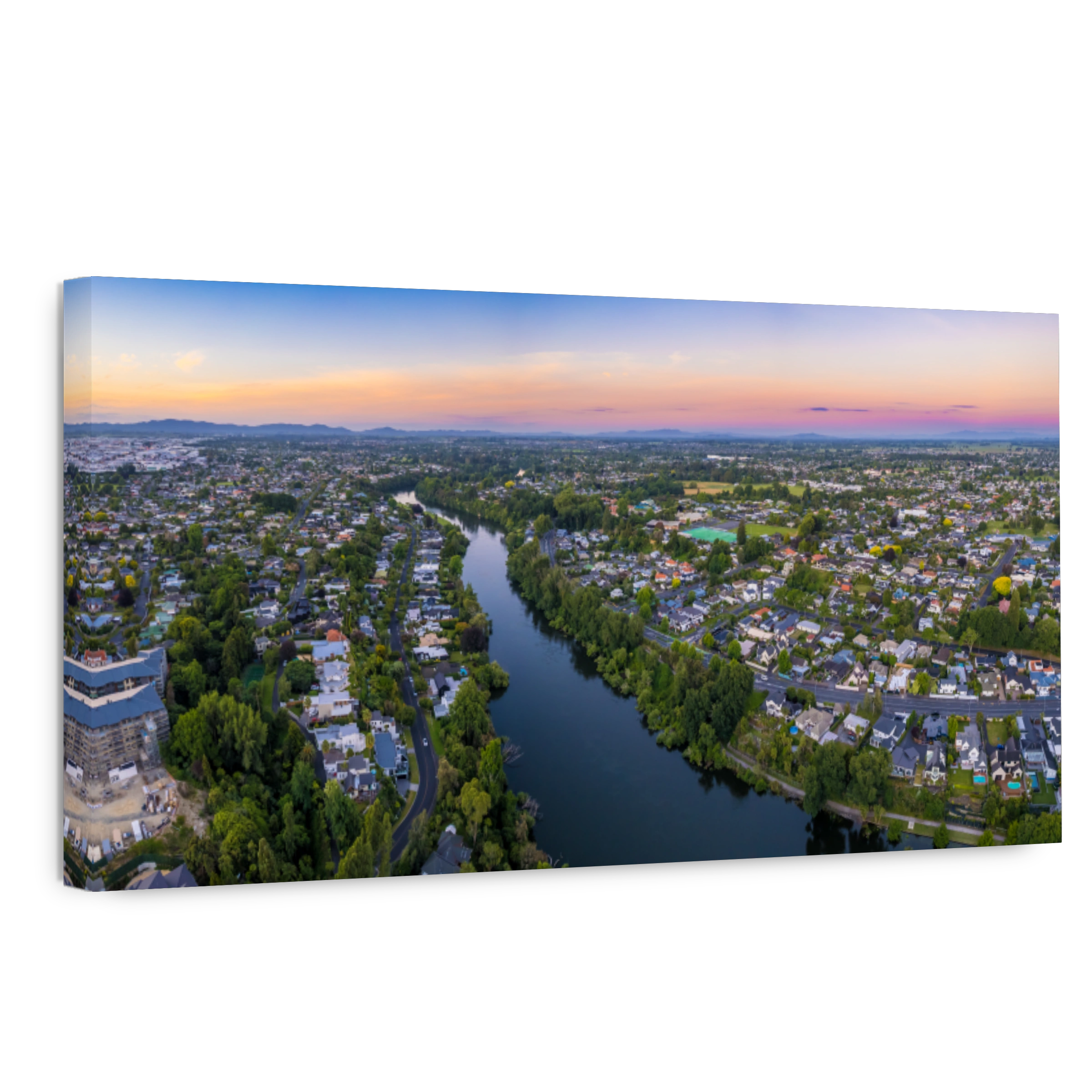 Hamilton City at Sunset Aerial View