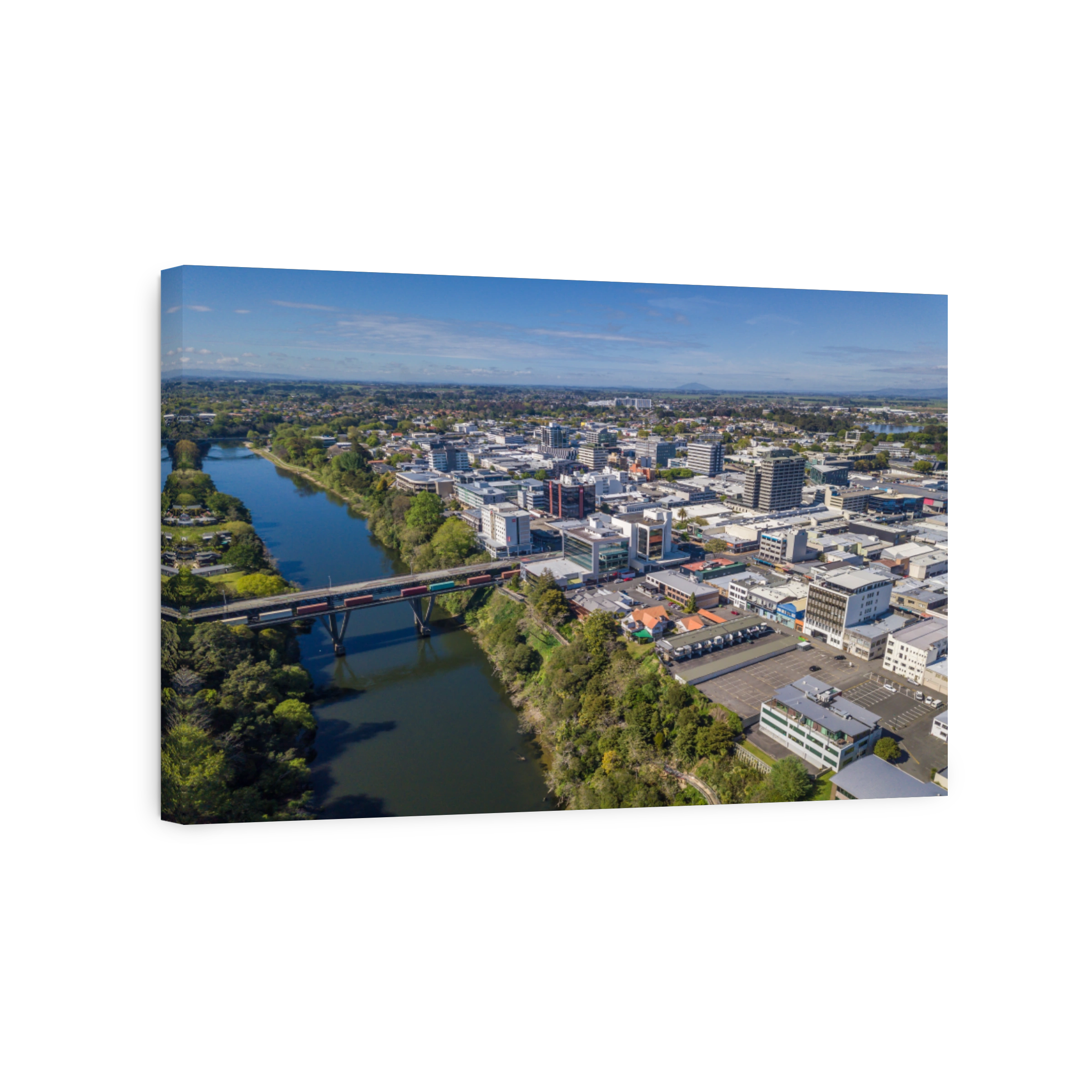 Aerial view of Hamilton City and Claudelands Bridge