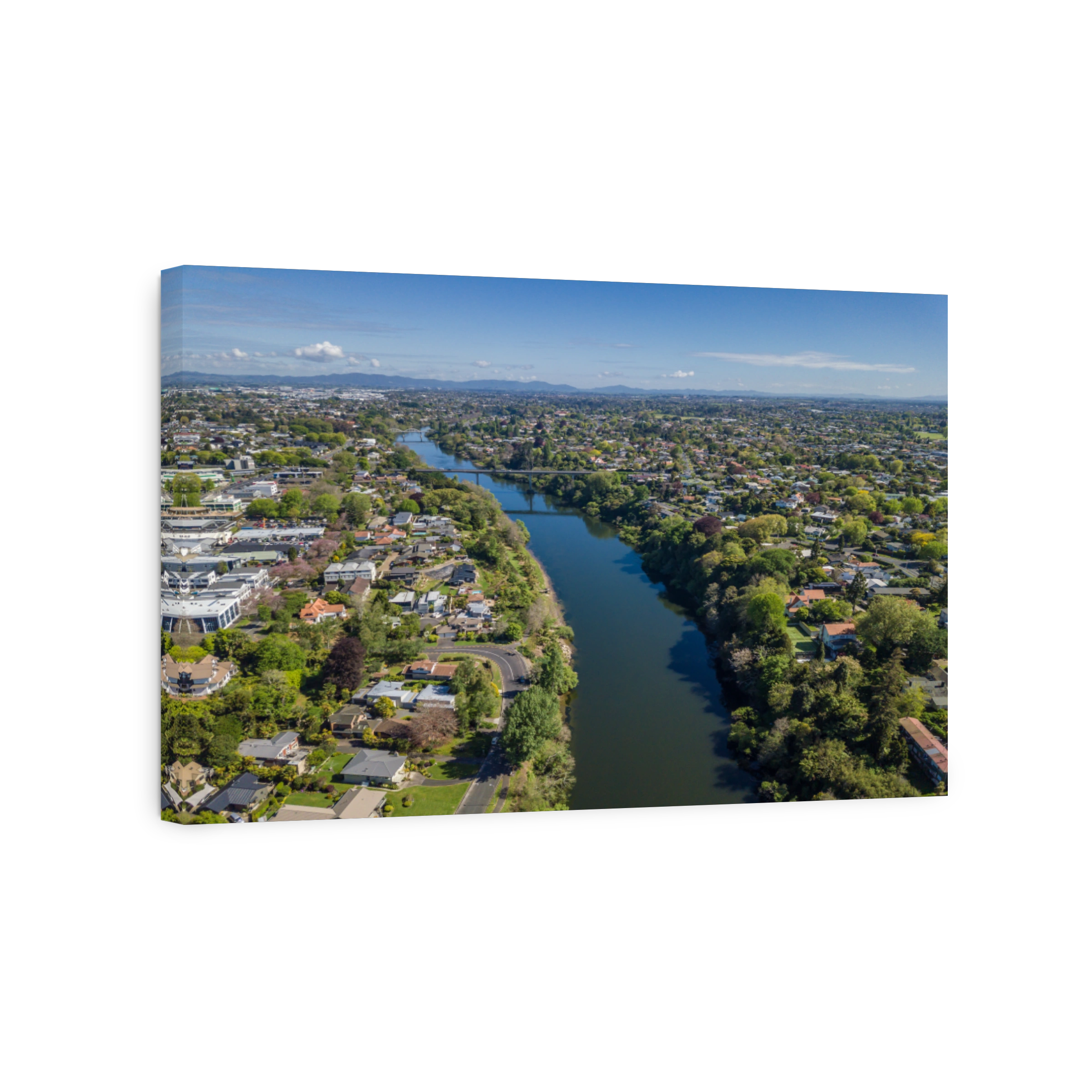 Aerial View of Hamilton City and Waikato River