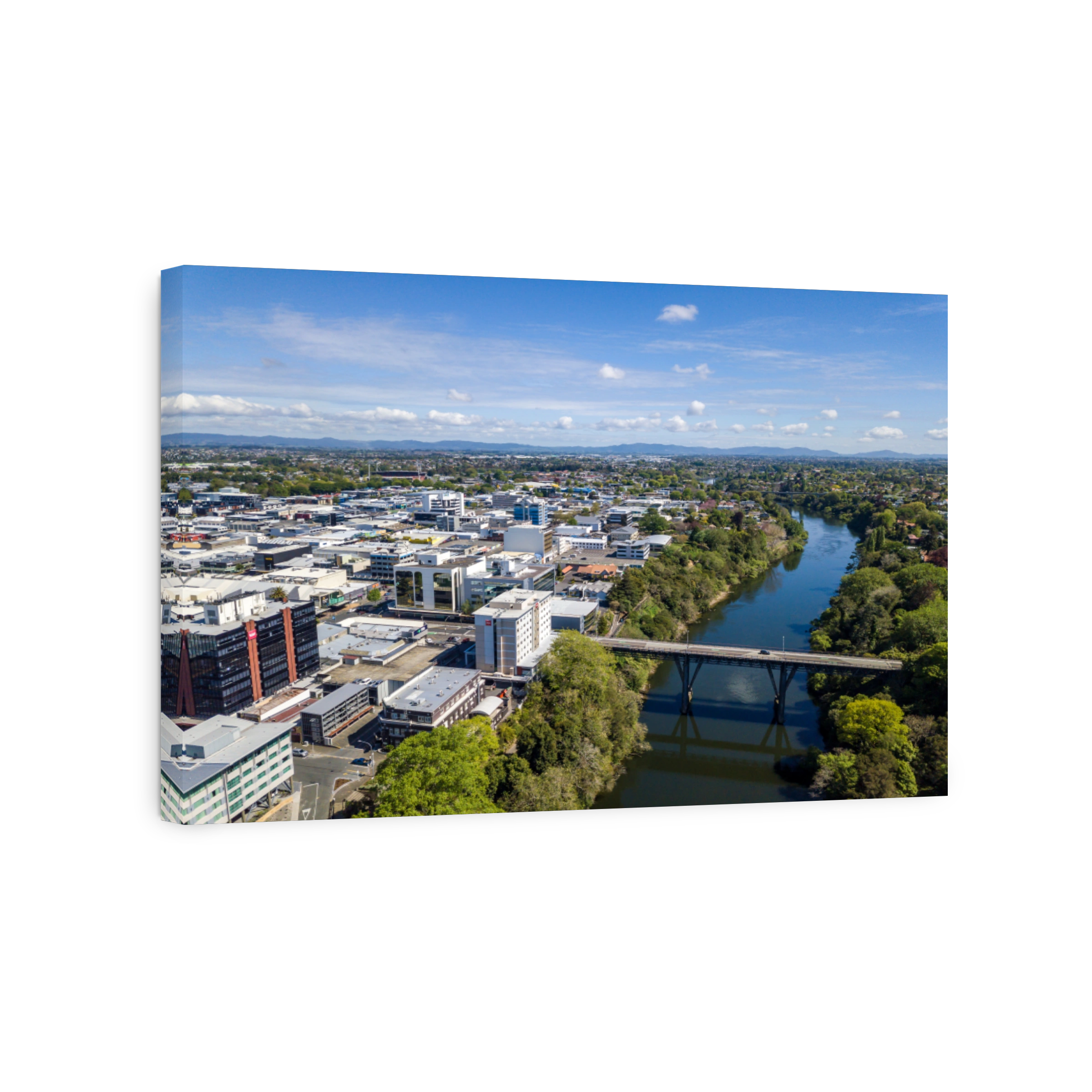 Aerial view of Hamilton City and Claudelands Bridge