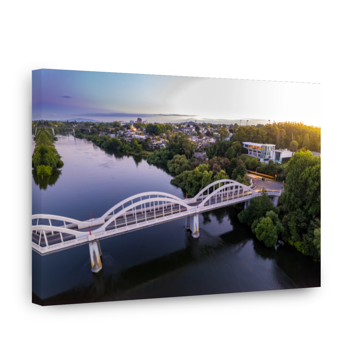 Serene Sunset Over Hamilton City and Fairfield Bridge