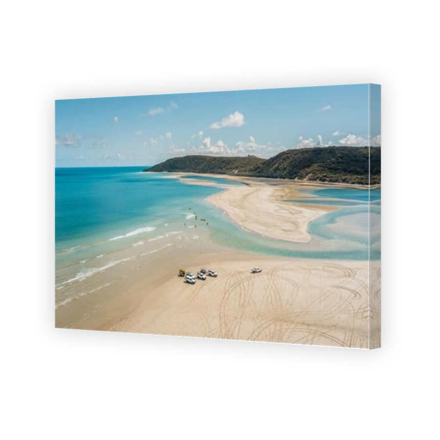 Aerial view of Double Island Point beach in Noosa, Australia