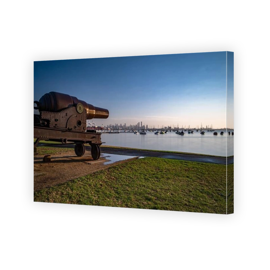 A closeup shot of a cannon in Williamstown, Melbourne Australia