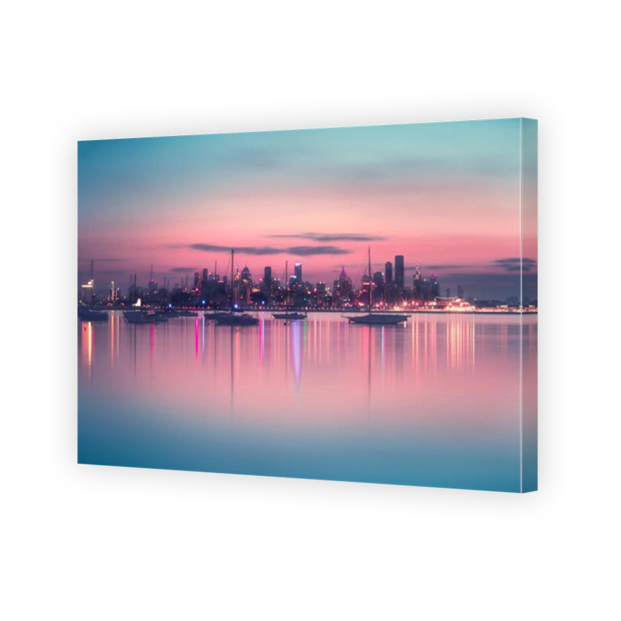 Melbourne City at dawn - as seen from Williamstown
