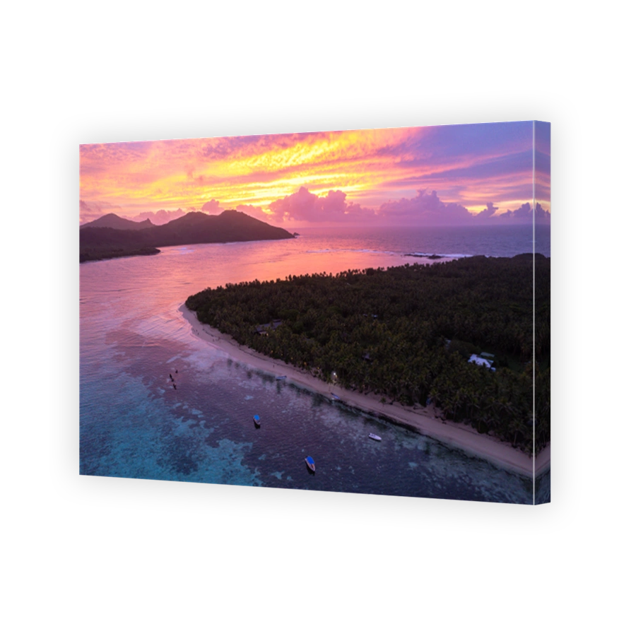 Sunset aerial view Tropical Island