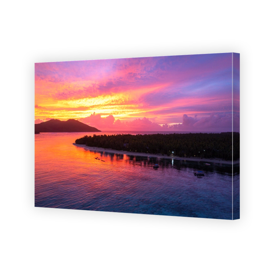 Sunset aerial view Tropical Island