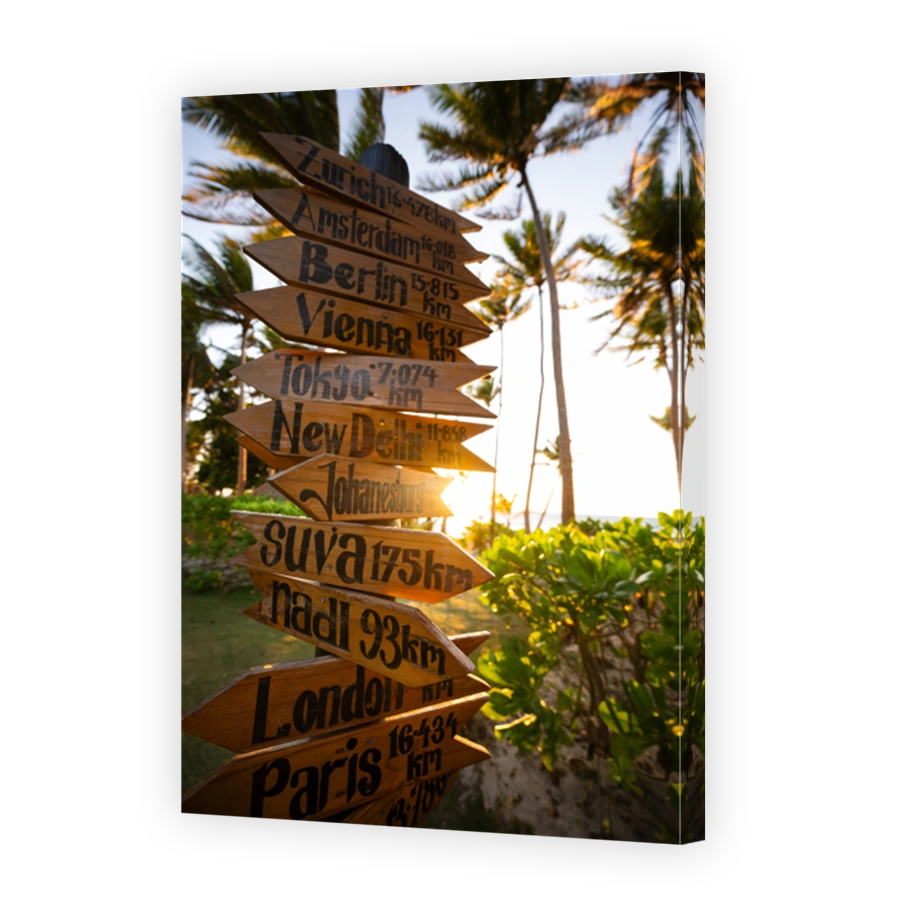 Travel distance sign post