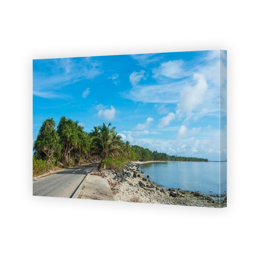 Narrow point in the lagoon of Funafuti, Tuvalu