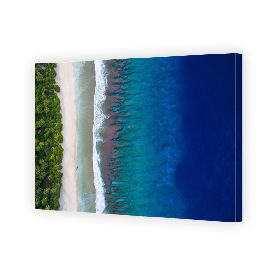 Aerial View of Manra Island, an uninhabited island in the Phoenix Islands, Kiribati.
