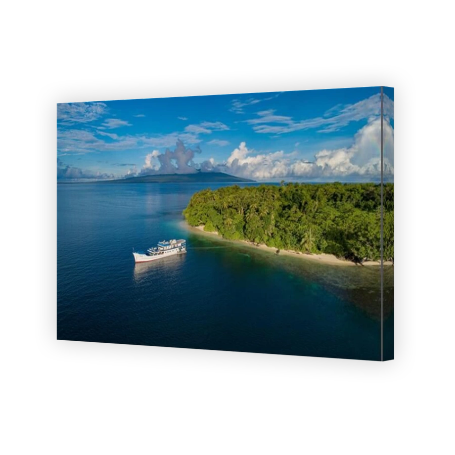 Aerial View from Wickham Island, Marovo Lagoon, Maybe the bigest Saltwater lagoon of the World, Solomon Islands, Solomon Sea