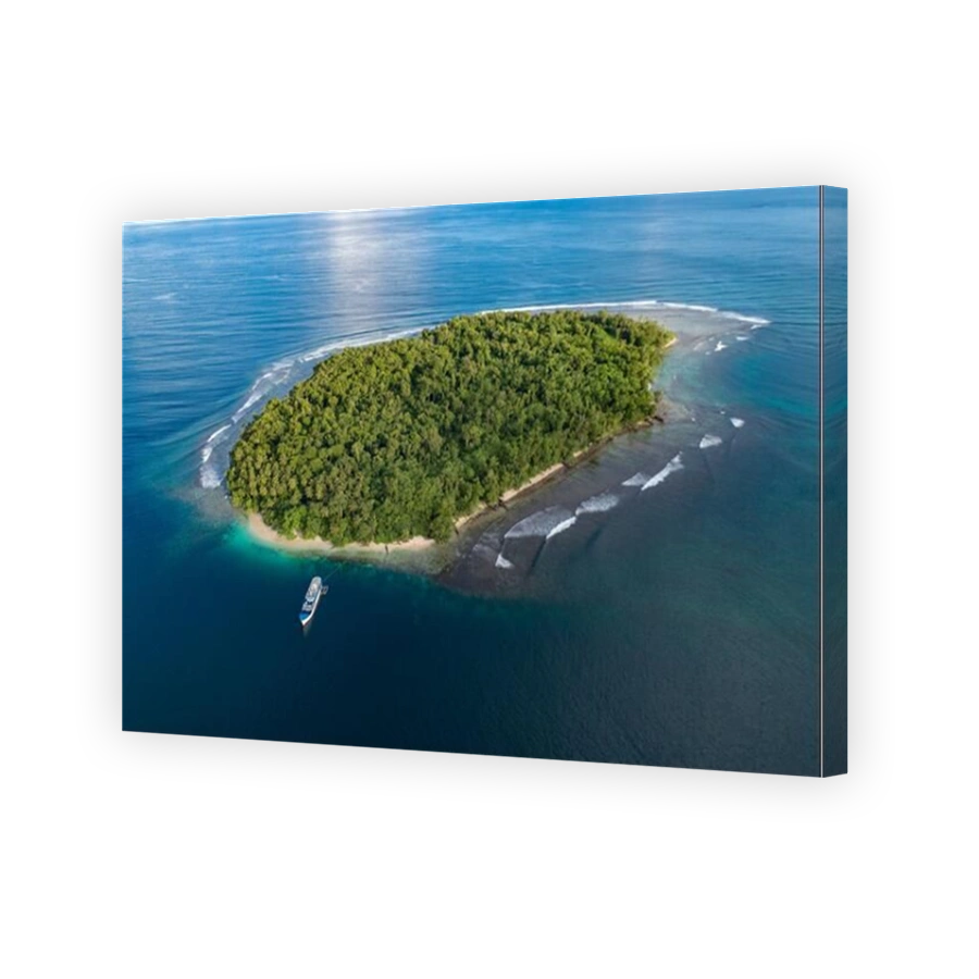 Aerial View from Wickham Island, Marovo Lagoon, Maybe the bigest Saltwater lagoon of the World, Solomon Islands, Solomon Sea