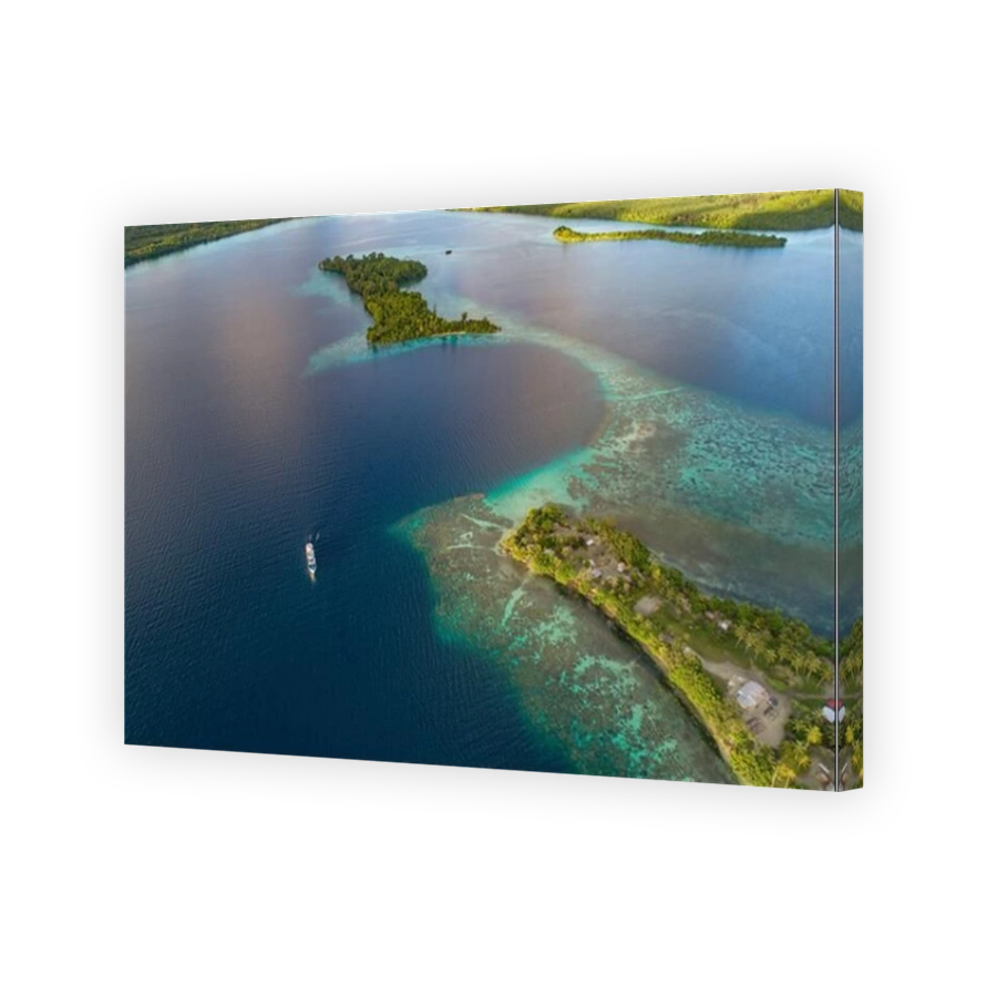 Aerial View from Karumolun Island, Russell Islands, Karumolun Island, Solomon Islands, Solomon Sea