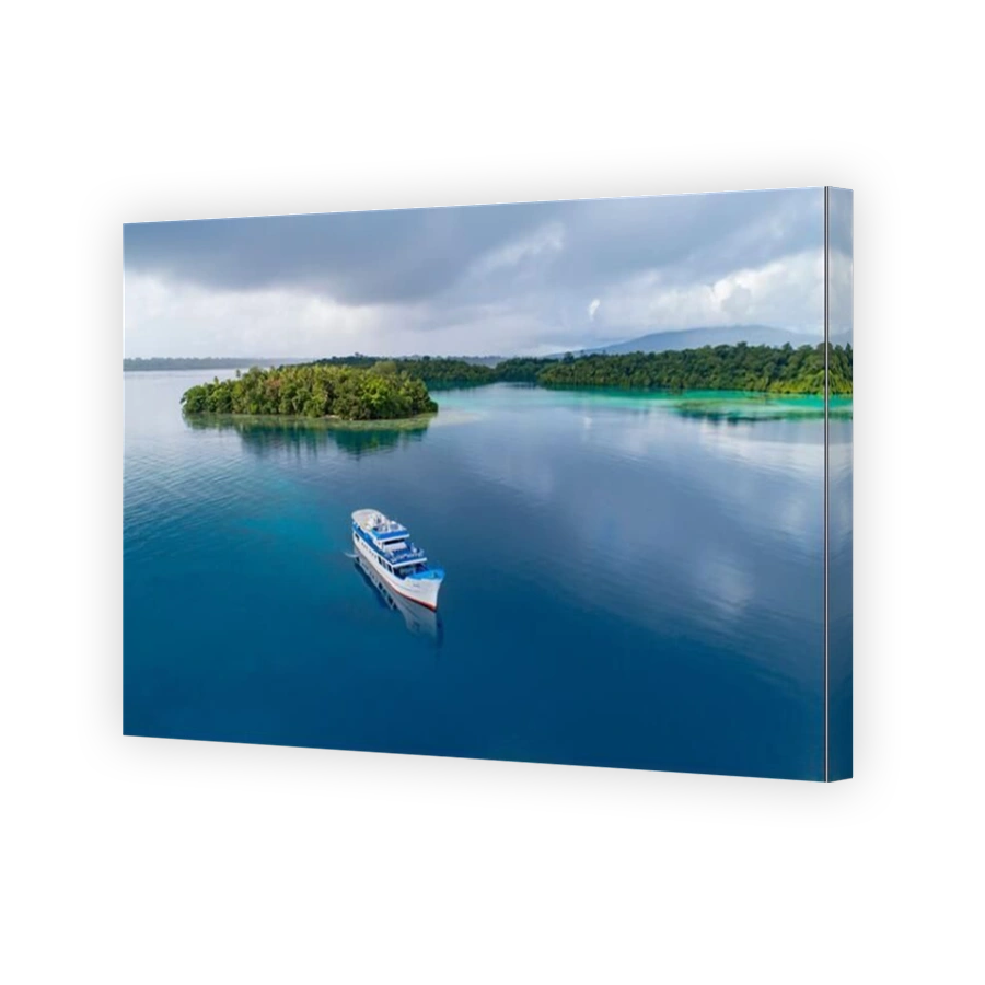 Aerial View from Luten's Village, Marovo Lagoon, Maybe the bigest Saltwater lagoon of the World, Solomon Islands, Solomon Sea