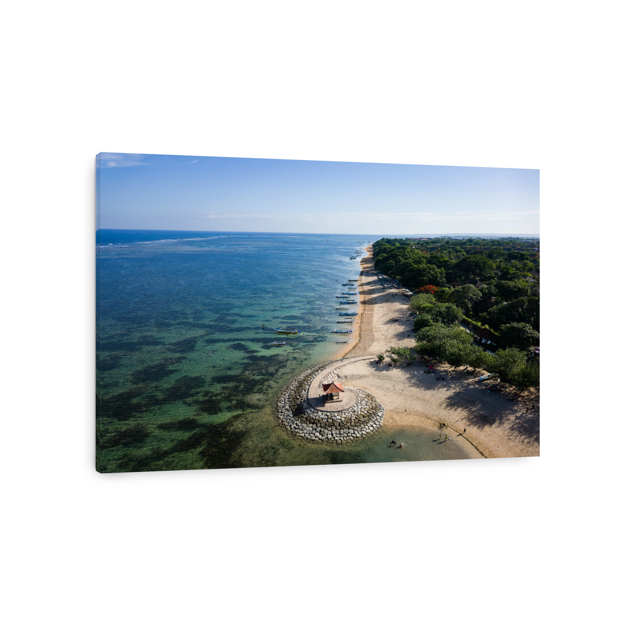 Aerial view of Sanur Beach on the Indonesian island of Bali