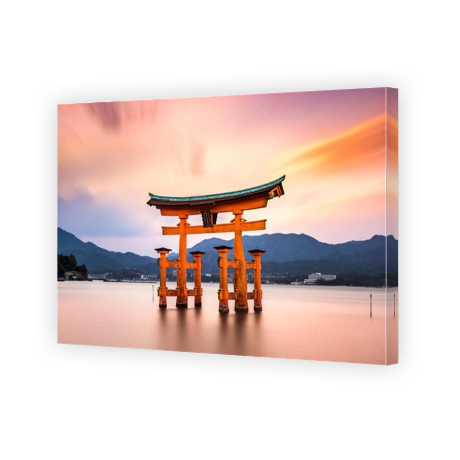 Miyajima, Hiroshima, Japan at the floating gate of Itsukushima Shrine.