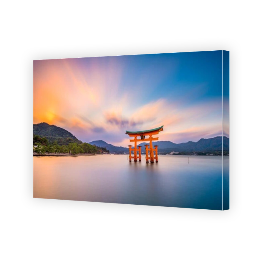 Miyajima, Hiroshima, Japan at the floating gate of Itsukushima Shrine.