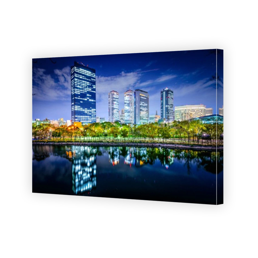 Osaka, Japan business park city skyline