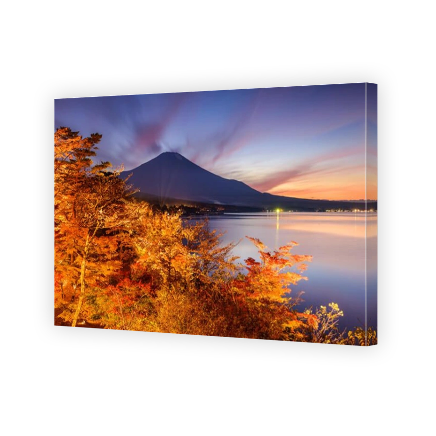 Fuji Mountain, Japan from Yamanaka Lake in the autumn.