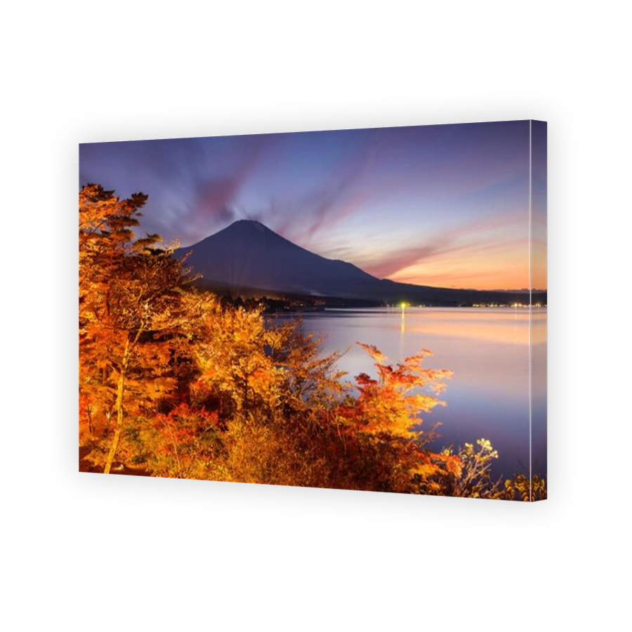 Fuji Mountain, Japan from Yamanaka Lake in the autumn.