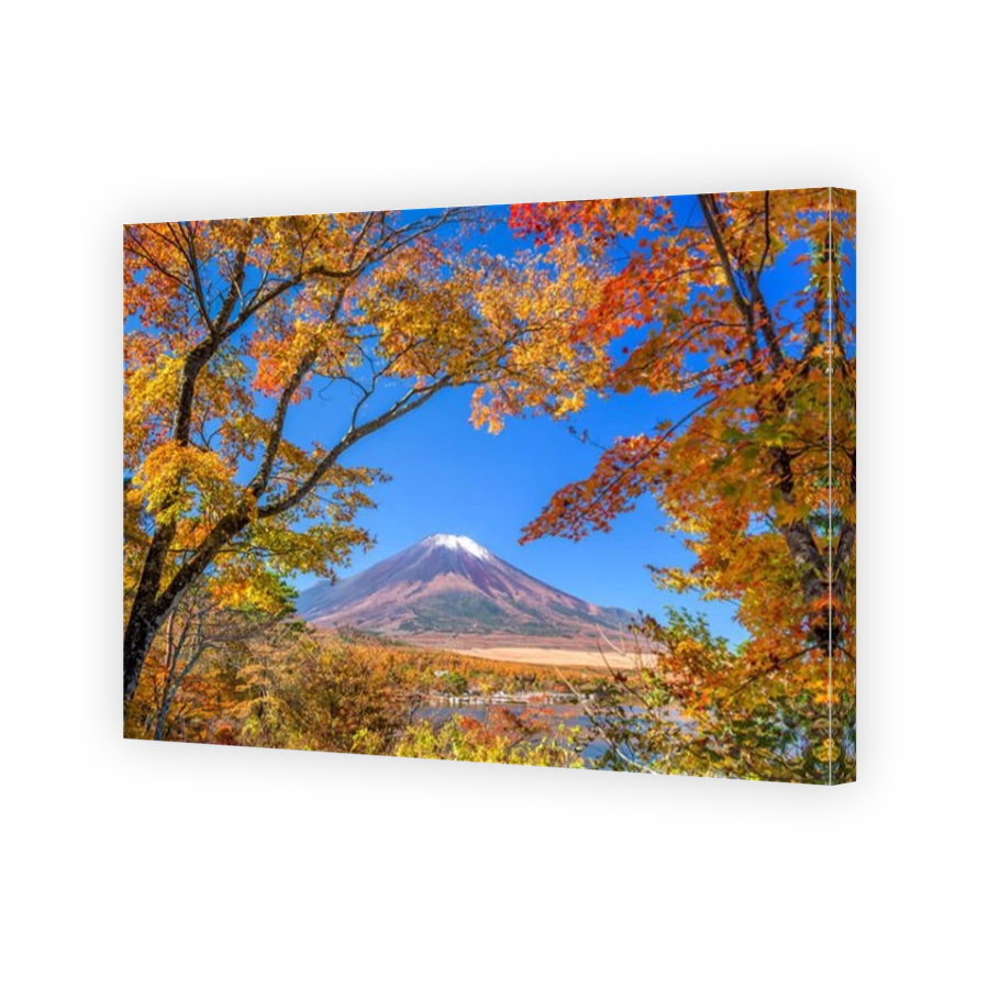 Mt. Fuji, Japan from Yamanaka Lake in autumn.