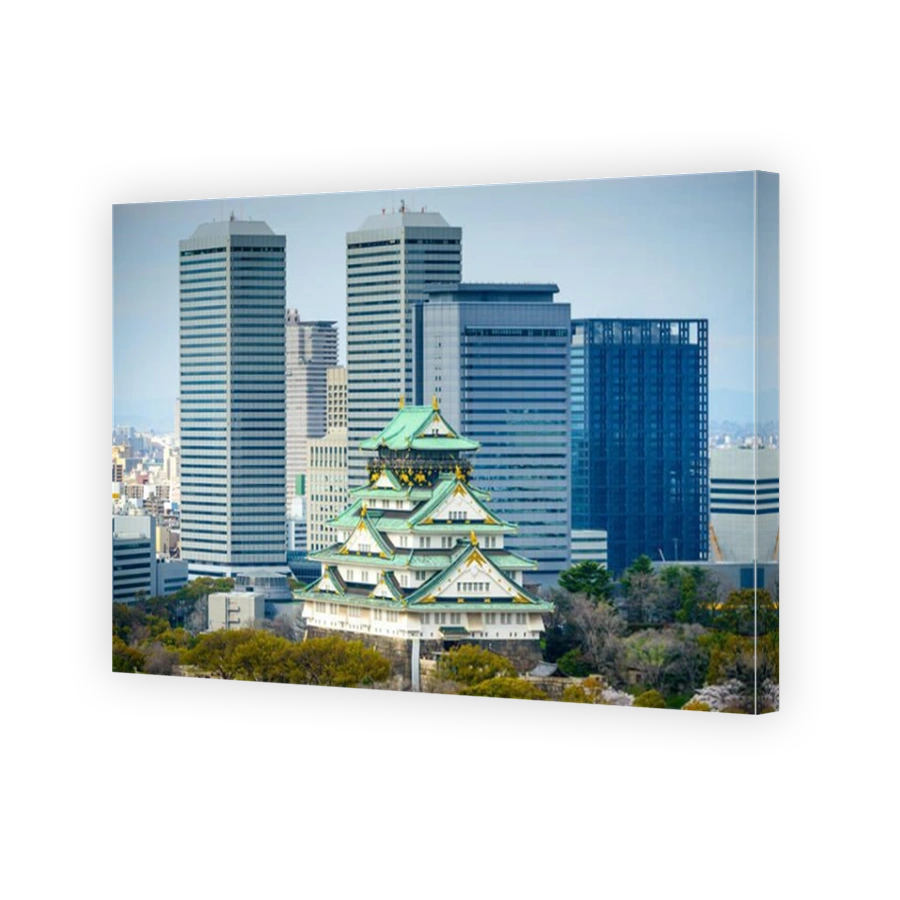 Osaka, Japan cityscape at the Castle.