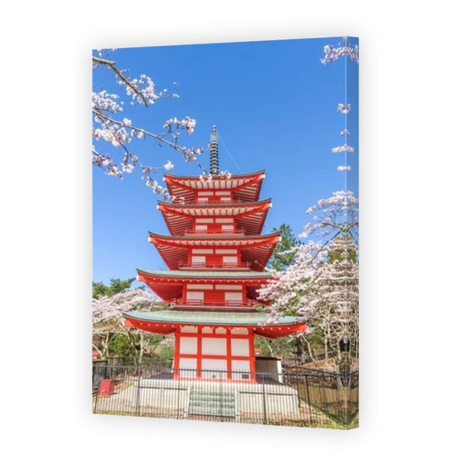 Fujiyoshida, Japan at Chureito Pagoda in spring season.
