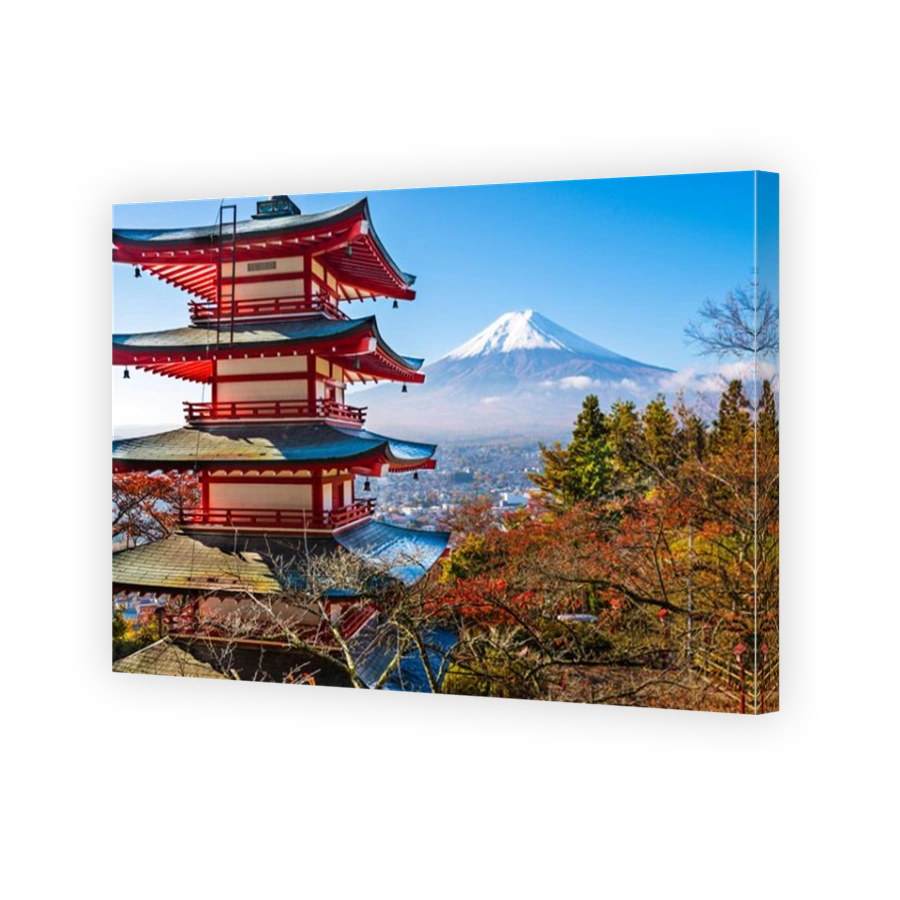 Fuji Mountain and Chureito Pagoda in Japan.